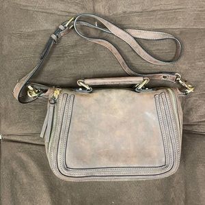 Brown Faux Leather Shoulder/Crossbody Purse